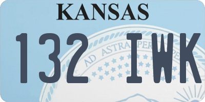 KS license plate 132IWK