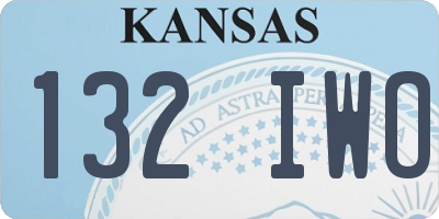 KS license plate 132IWO