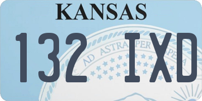 KS license plate 132IXD