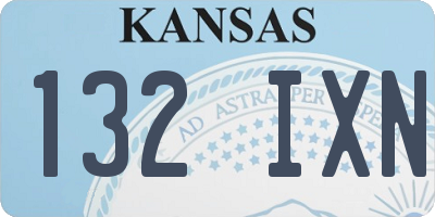 KS license plate 132IXN