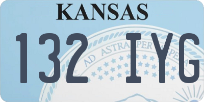 KS license plate 132IYG