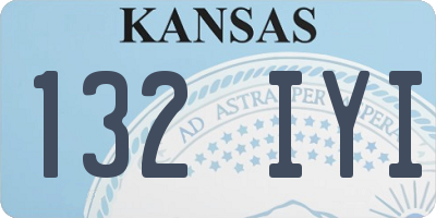 KS license plate 132IYI