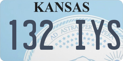 KS license plate 132IYS
