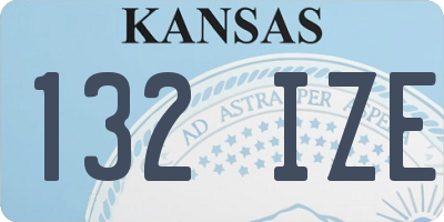 KS license plate 132IZE