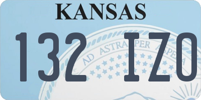 KS license plate 132IZO