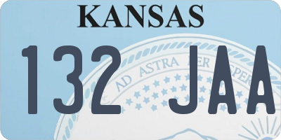 KS license plate 132JAA