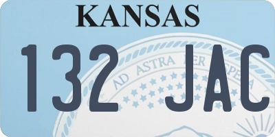 KS license plate 132JAC