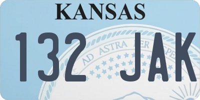 KS license plate 132JAK