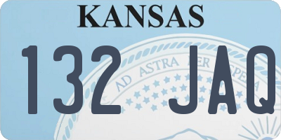 KS license plate 132JAQ