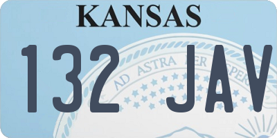 KS license plate 132JAV