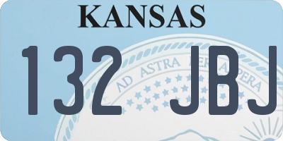 KS license plate 132JBJ