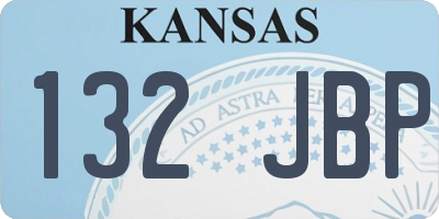 KS license plate 132JBP