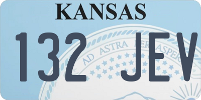 KS license plate 132JEV