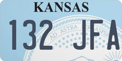 KS license plate 132JFA