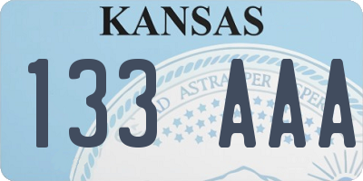 KS license plate 133AAA