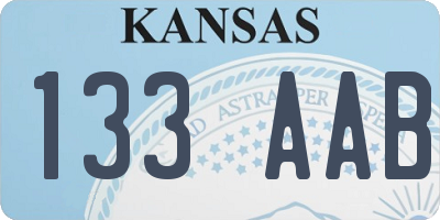 KS license plate 133AAB