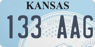 KS license plate 133AAG