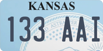 KS license plate 133AAI