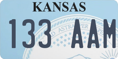 KS license plate 133AAM
