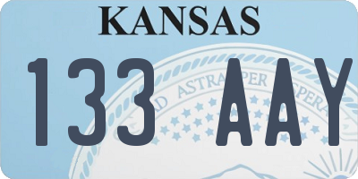 KS license plate 133AAY