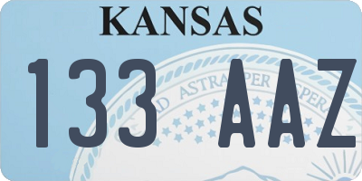 KS license plate 133AAZ