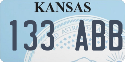 KS license plate 133ABB