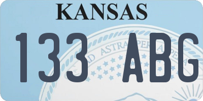 KS license plate 133ABG