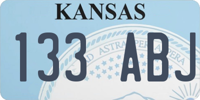 KS license plate 133ABJ