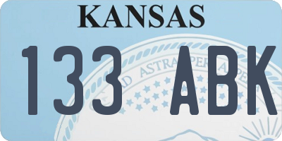 KS license plate 133ABK