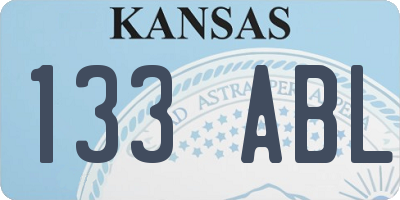 KS license plate 133ABL