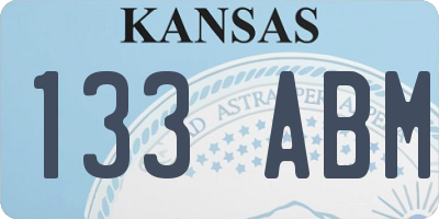 KS license plate 133ABM