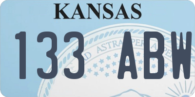 KS license plate 133ABW