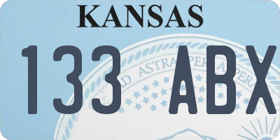 KS license plate 133ABX