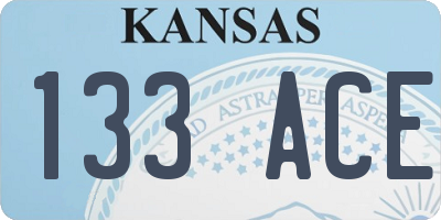 KS license plate 133ACE