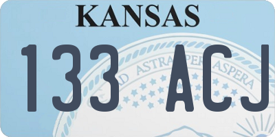 KS license plate 133ACJ