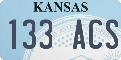 KS license plate 133ACS