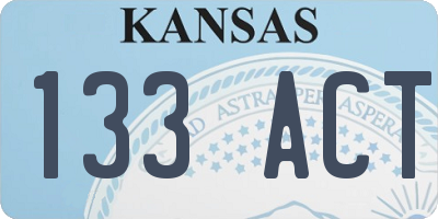 KS license plate 133ACT