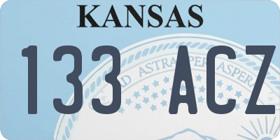KS license plate 133ACZ