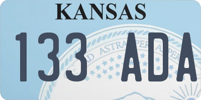 KS license plate 133ADA
