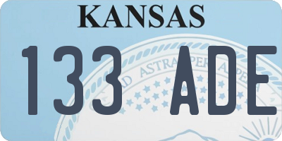 KS license plate 133ADE