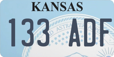 KS license plate 133ADF