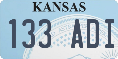 KS license plate 133ADI