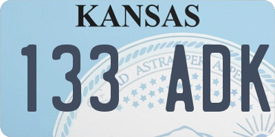KS license plate 133ADK