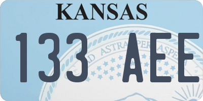 KS license plate 133AEE