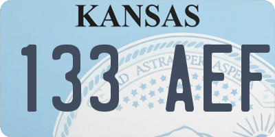 KS license plate 133AEF