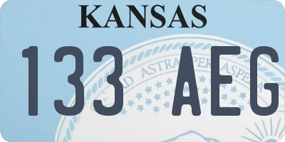 KS license plate 133AEG