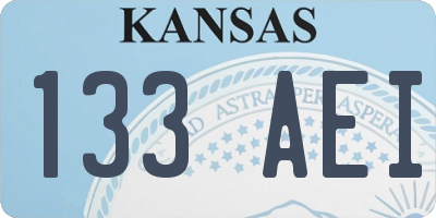 KS license plate 133AEI