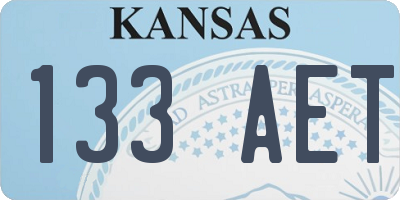 KS license plate 133AET