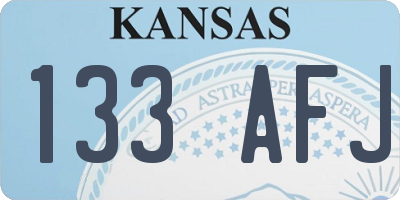 KS license plate 133AFJ