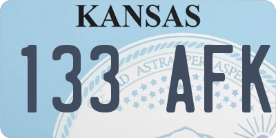 KS license plate 133AFK